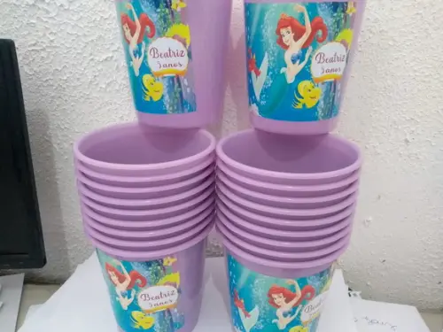 Baldinho de Pipoca Personalizado Sereia Ariel