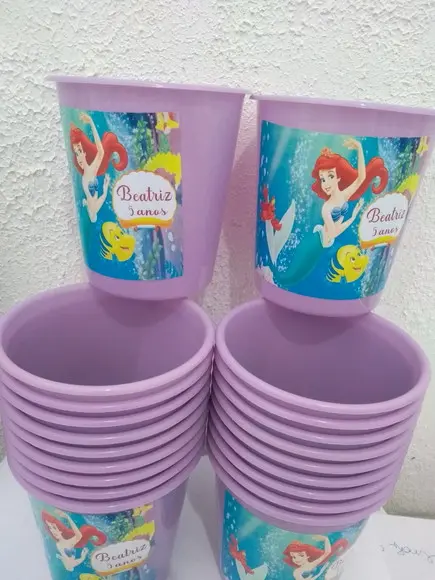 Baldinho de Pipoca Personalizado Sereia Ariel