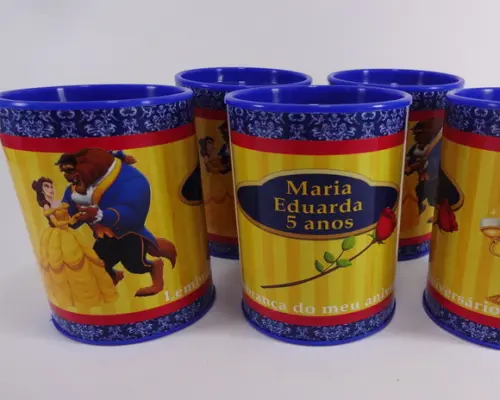 Cofrinho Lembrancinhas de Aniversario Bela e a Fera
