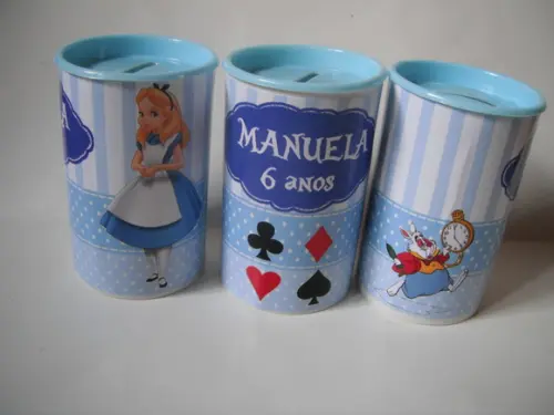 Cofrinho Personalizado da Alice no Pais das Maravilhas