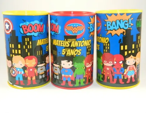 Cofrinho Personalizado Super Heróis