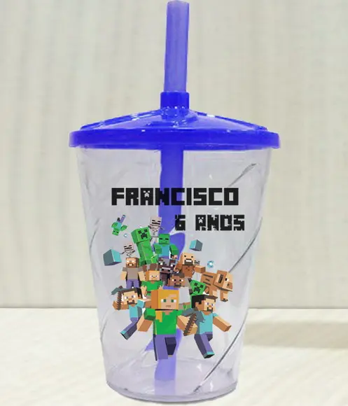 Copo Twister para Lembrancinhas Minecraft