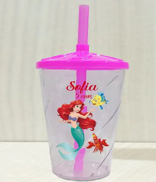 Copo Twister Personalizado da Sereia Ariel