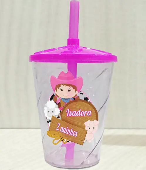 Copo Twister Personalizado Fazendinha