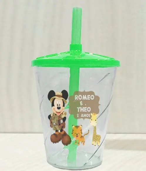 Copo Twister Personalizado Mickey Safari