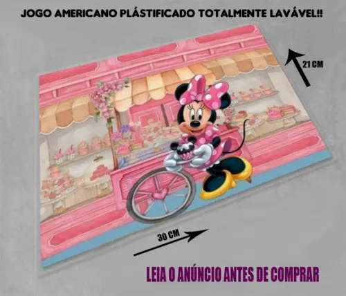 Decoração de Mesa da Minnie Confeiteira Jogo Americano