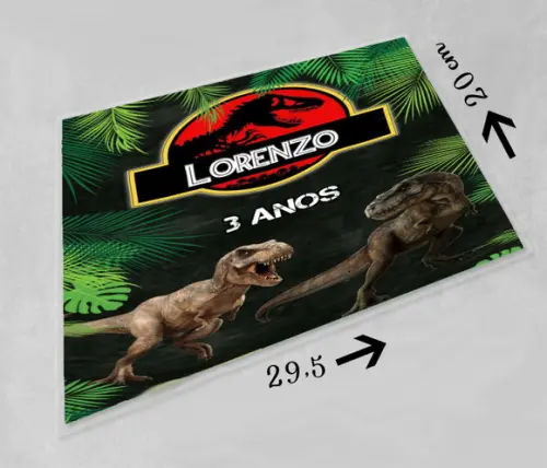 Decoração de Mesa Jogo Americano Jurassic Park Dinossuaros