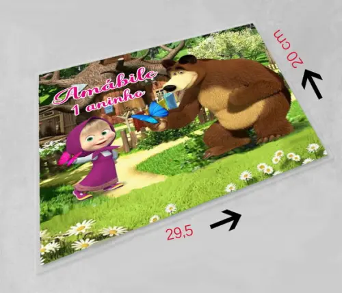 Decoração de Mesa Jogo Americano Lavável da Marsha e o Urso