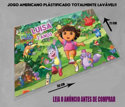 Decoração de Mesa Jogo Americano Souplast Dora Aventureira