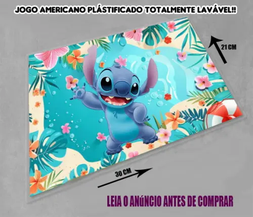 Decoração para Mesa Jogo Americano Souplast do Stitch