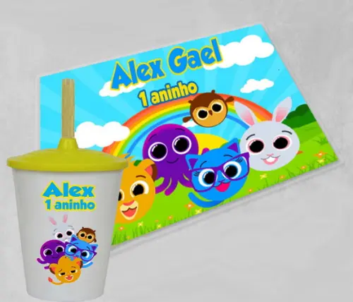 Jogo Americano e Copo Twister Personalizado Bolofofos