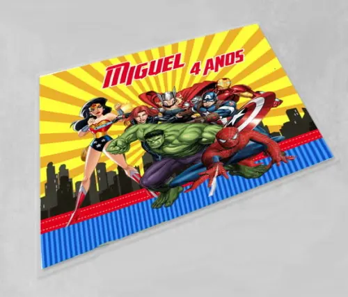 Jogo Americano Lavavel para Decoração de Mesa dos Vingadores