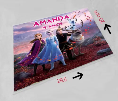 Jogo Americano Lavável Personalizado Frozen