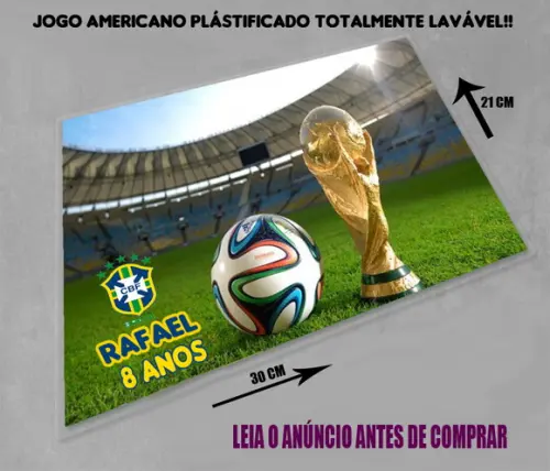 Jogo Americano para Festa do Brasil na Copa do Mundo
