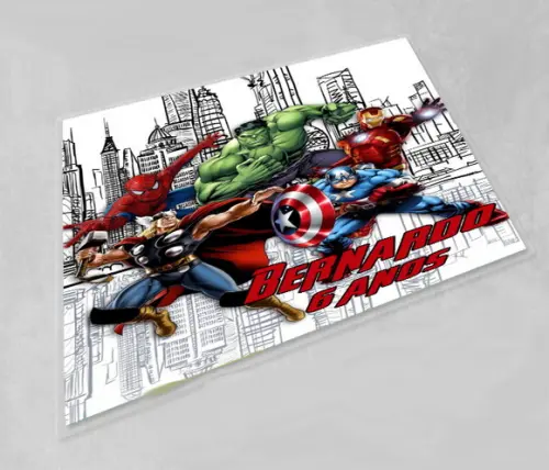 Jogo Americano Personalizada e Lavavel Vingadores