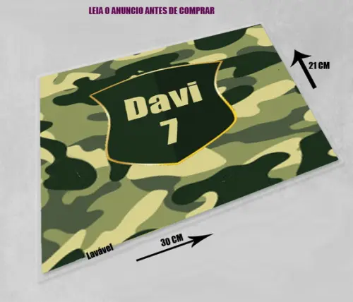 Jogo Americano Personalizado do Exercito