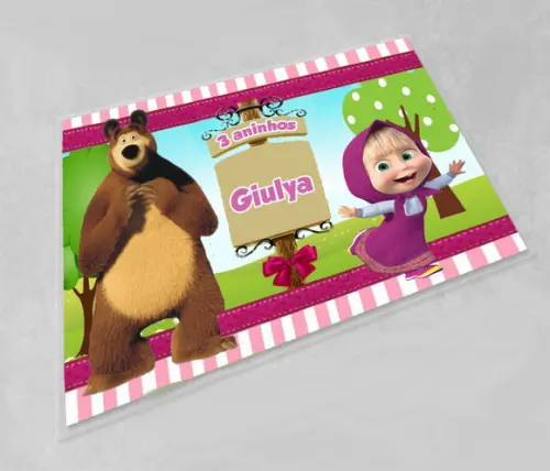 Jogo Americano Personalizado e Lavável da Marsha e o Urso