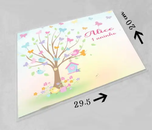 Jogo Americano Personalizado e Lavável Jardim Encantado