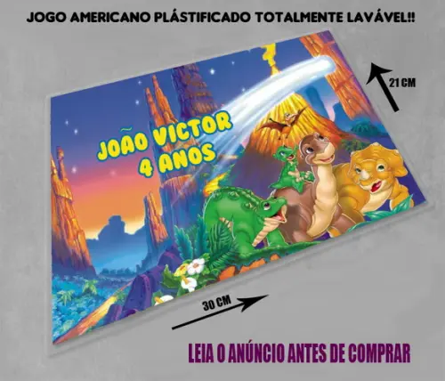 Jogo Americano Souplast Dinossauro Baby