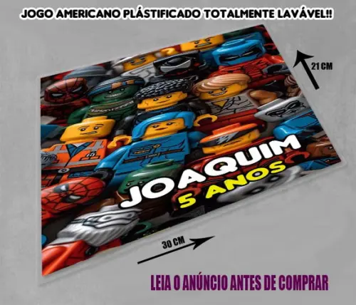 Jogo Americano Souplast Personalizado Lego