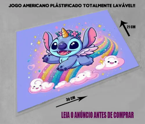 Jogo Americano Souplast Personalizado do Stitch