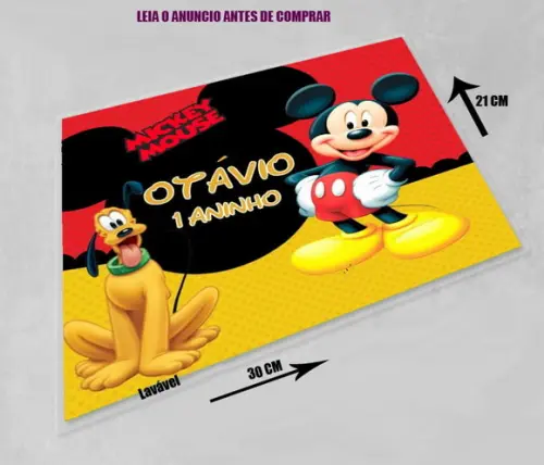 Jogo Americano Sousplast do Mickey