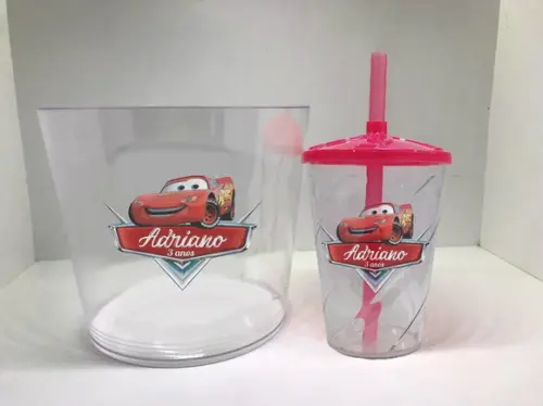 Kit Aniversario Balde de Pipoca+copo Twister Carros Disney