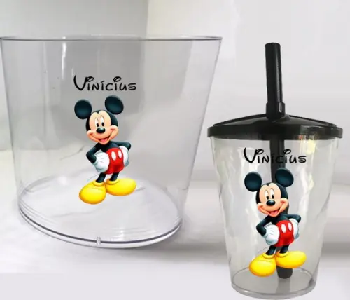 Kit Balde de Pipoca e Copo Twister do Mickey
