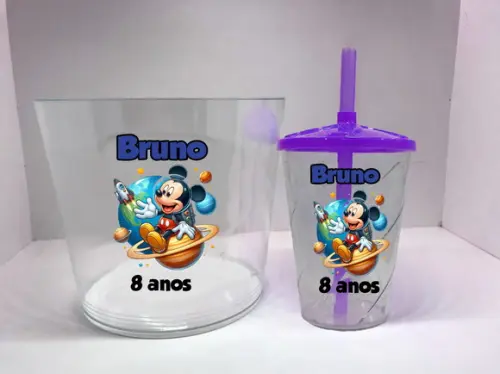 Kit Balde de Pipoca e Copo Twister do Mickey Astronauta