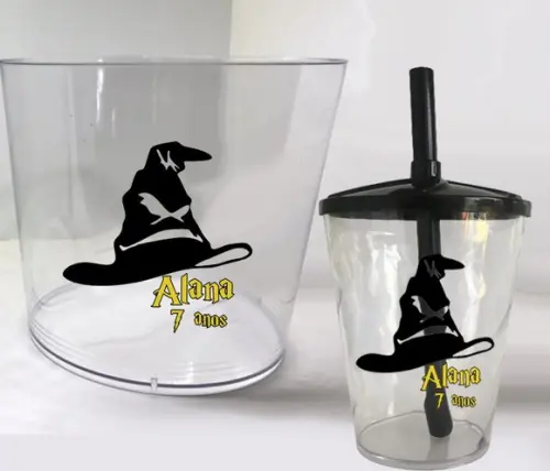 Kit Balde de Pipoca e Copo Twister Harry Potter