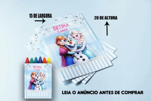Kit Colorir Ana e Elza Frozen Revista e Giz de Cera