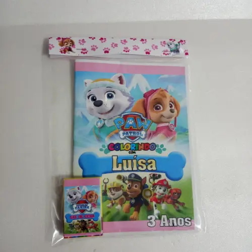 Kit Colorir da Patrulha Canina Livrinho e Giz de Cera