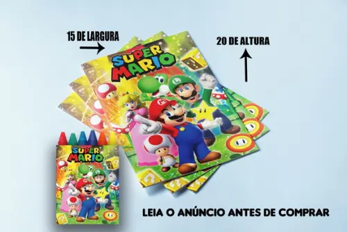 Kit Colorir do Super Mario Revista+ Giz