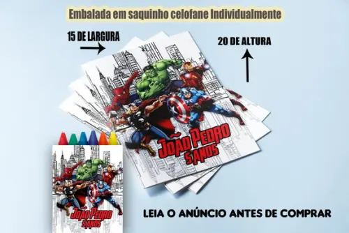 Kit Colorir Livrinho com Giz de Cera dos Vingadores Marvel