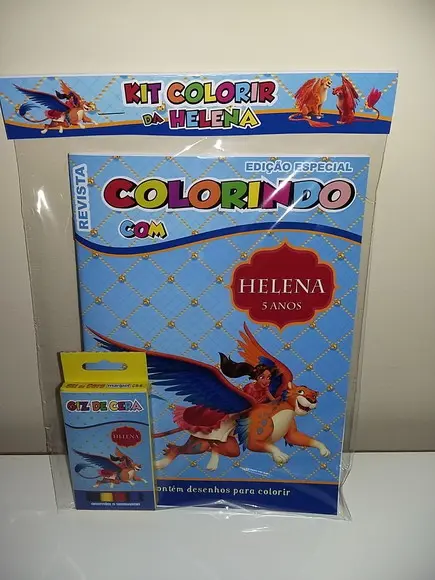 Kit Colorir Revista de Giz de Cera Helena de Avalor