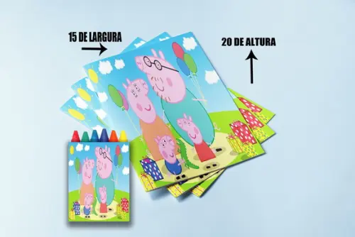 Kit Colorir Revista e Giz de Cera Pepa