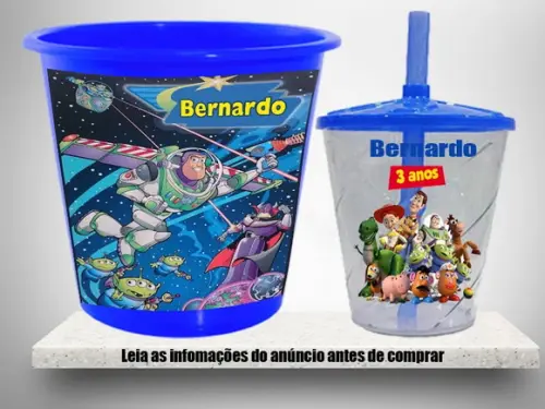 Kit Festa Balde de Pipoca e Copo Twister Buzz Lighty Toy
