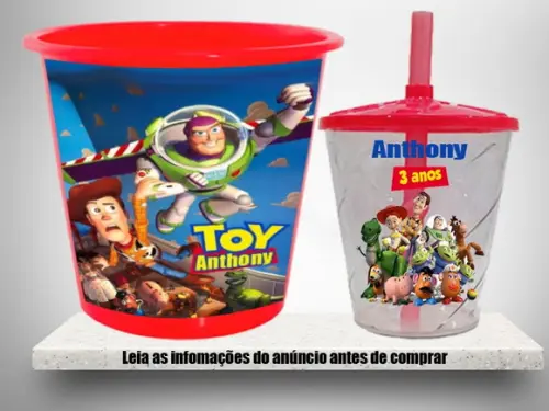 Kit Festa Balde de Pipoca e Copo Twister Buzz Lighty Toy