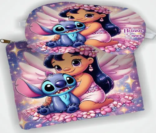 Kit Festa Necessaire e Mascara de Dormir  Lembrancinhas do Stitch