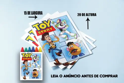 Kit Festa Revistinha de Colorir com Giz de Cera do Toy Story