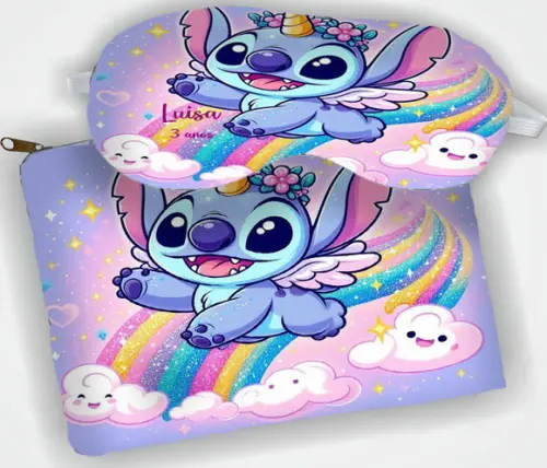 Kit Infantil Necessaire e Mascara de Dormir  L embrancinhas  do Stitch