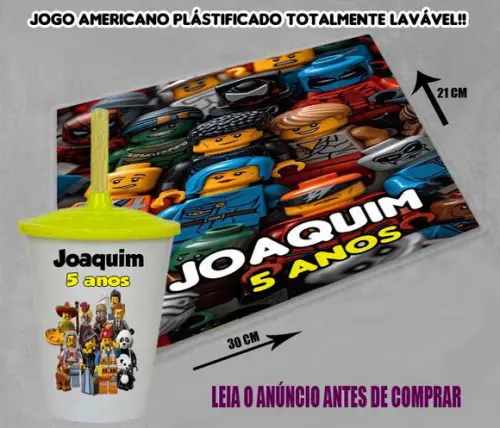 Kit Jogo Americano e Copo Twister da Lego