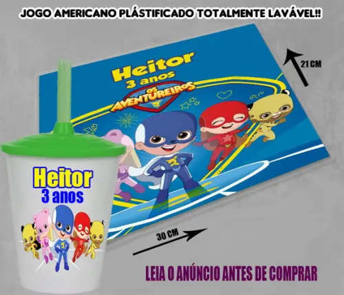 Kit Jogo Americano e Copo Twister do Luccas Neto