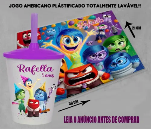 Kit Jogo Americano Soulplast e Copo Twister Divertidamente