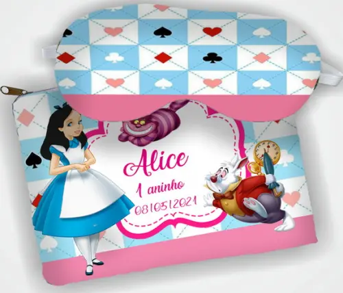 Kit Lembrancinhas Necessaire e Mascara de Dormir Alice