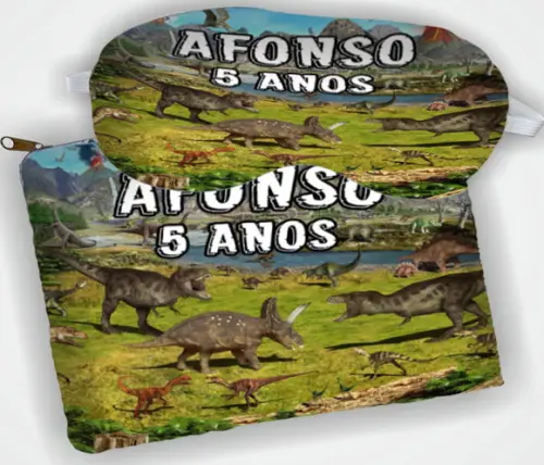 Kit Necessaire e Mascara de Dormir  Lembrancinhas dos Dinossauros
