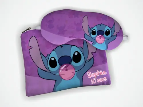 Kit Necessaire e Mascara de Dormir  Lembrancinhas  do Stitch
