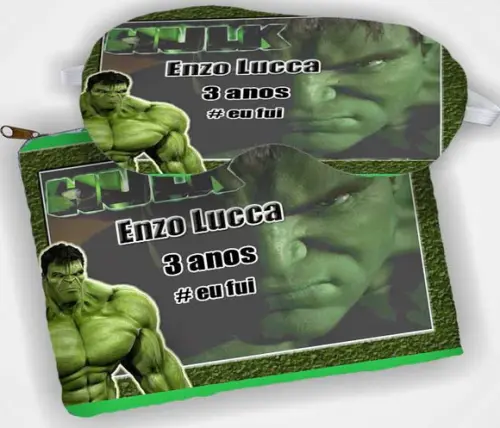 Kit Necessaire e Mascara de Dormir  Lembrancinhas do  Incrivel Hulk
