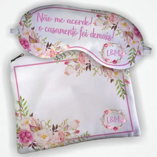 Kit Necessaire e Mascara de Dormir Lembrancinhas Casamento