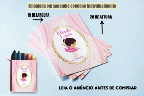 Kit Revista de Colorir com Giz de Cera da Bailarina